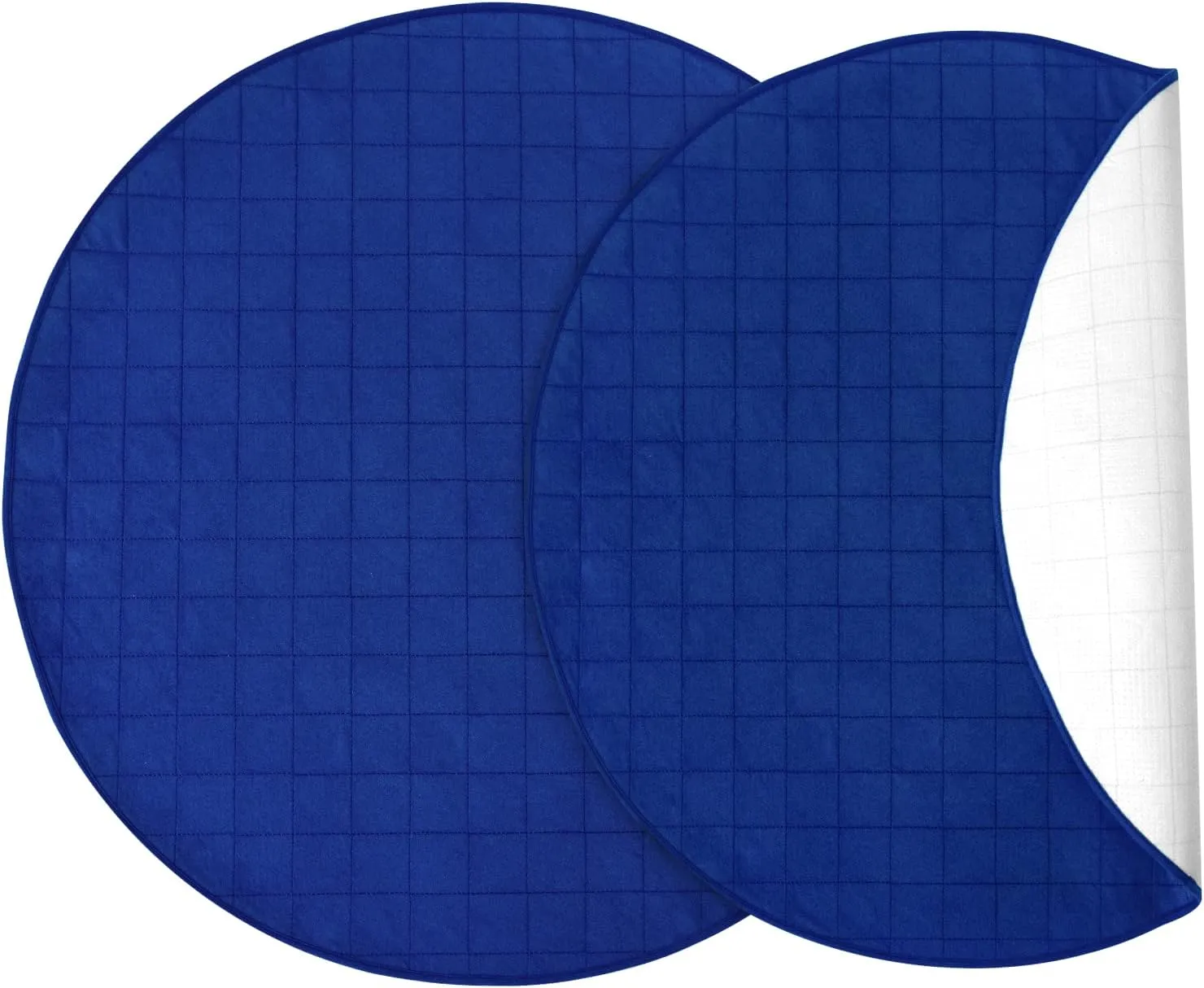 2 Pack Washable Pee Pads for Dogs, Reusable 48" Round Whelping Pads, Whelping Box for Dogs, Puppy Training Pads with Non-Slip Back for Playpen/Crate, Dog Housebreaking Absorption Pad, Navy