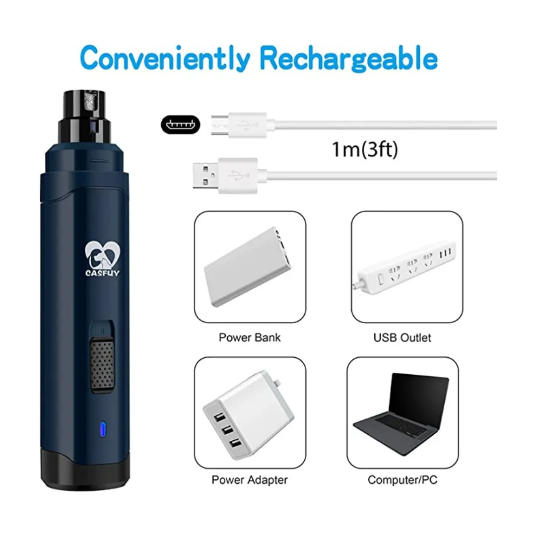 2-Speed Electric Rechargeable Pet Nail Trimmer Painless