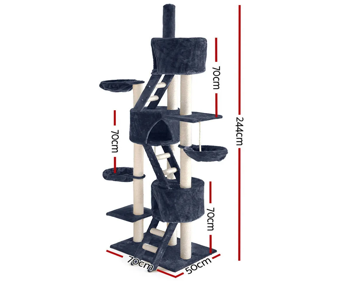 3 Bed 3 Hammock 3 Level Cat Tree 244cm
