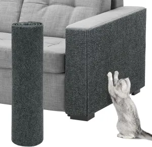 39.3''x14.6'' Trimmable Cat Scratch Furniture Protector - Climbing Self-Adhesive Cat Scratching Pad Mat, Couch Protector from Claws for Scratch Post Cat Tree Shelves Wall, Dark Gray
