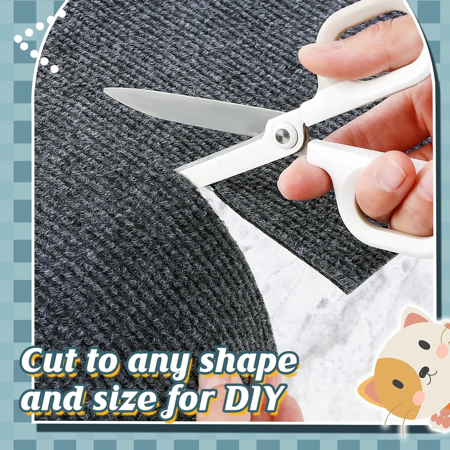 39.3''x14.6'' Trimmable Cat Scratch Furniture Protector - Climbing Self-Adhesive Cat Scratching Pad Mat, Couch Protector from Claws for Scratch Post Cat Tree Shelves Wall, Dark Gray