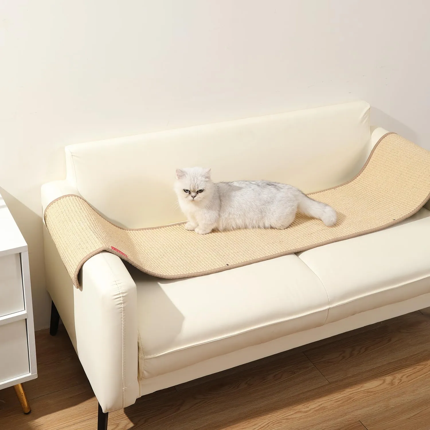 66.93x13.38x0.32 inch Thickened Cat Wall Scratcher Carpet, Cat Climbing Wall, Durable Cat Wall Furniture, Tall Cat Scratching Post, Wall Scratchers for Indoor Cats, Couch Sofa Protector (Brown)