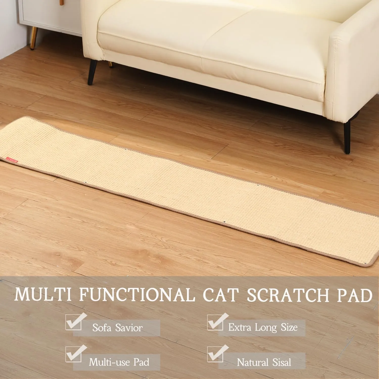 66.93x13.38x0.32 inch Thickened Cat Wall Scratcher Carpet, Cat Climbing Wall, Durable Cat Wall Furniture, Tall Cat Scratching Post, Wall Scratchers for Indoor Cats, Couch Sofa Protector (Brown)