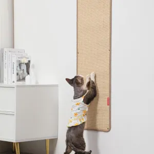 66.93x13.38x0.32 inch Thickened Cat Wall Scratcher Carpet, Cat Climbing Wall, Durable Cat Wall Furniture, Tall Cat Scratching Post, Wall Scratchers for Indoor Cats, Couch Sofa Protector (Brown)
