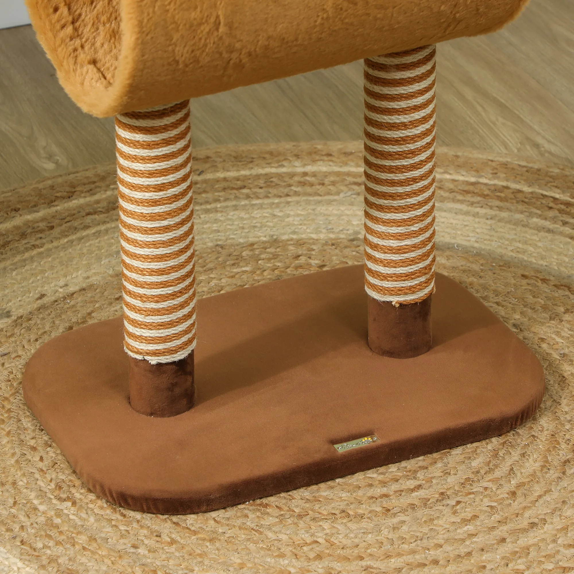 98cm Deer-Designed Cat Tree with Scratching Posts, Toy Ball, Tunnel, Brown