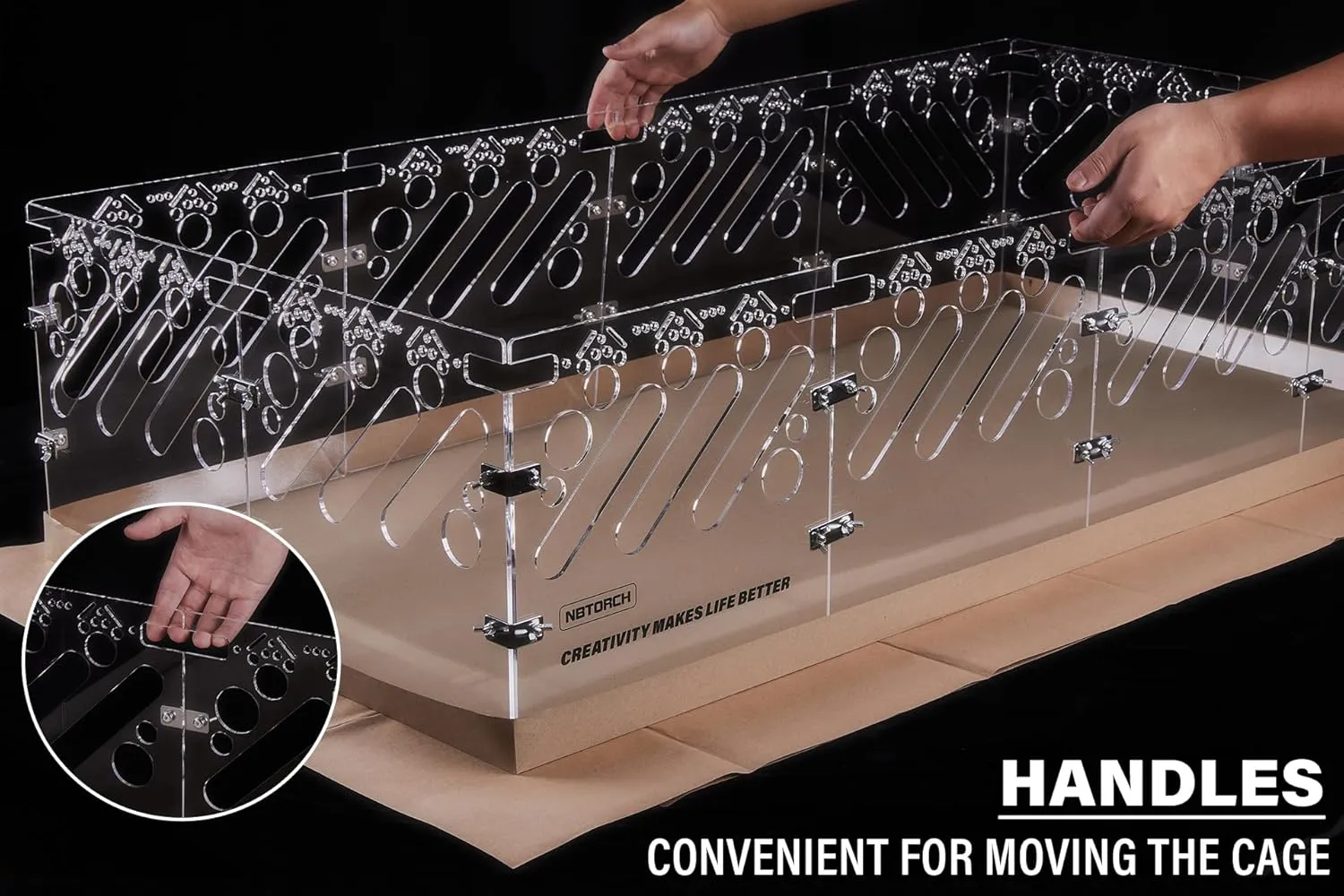 Acrylic Guinea Pig Cages - 3x2ft Small Animal Cage | DIY Extendable | Easy-to-Clean Disposable Bottom (Without Lid)