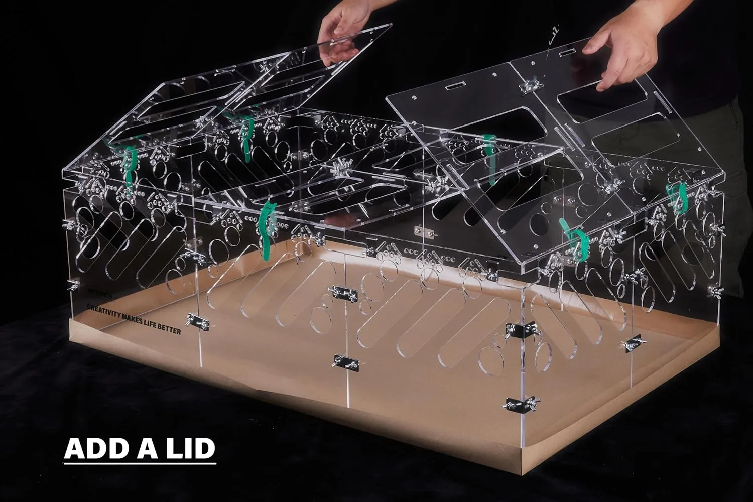 Acrylic Guinea Pig Cages - 3x2ft Small Animal Cage | DIY Extendable | Easy-to-Clean Disposable Bottom (Without Lid)