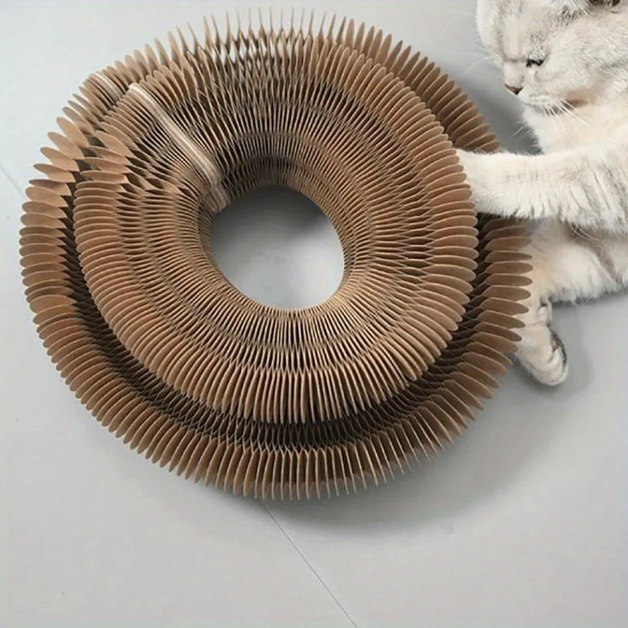 Animal Print Deformable Cat Scratcher with Bell - APS23