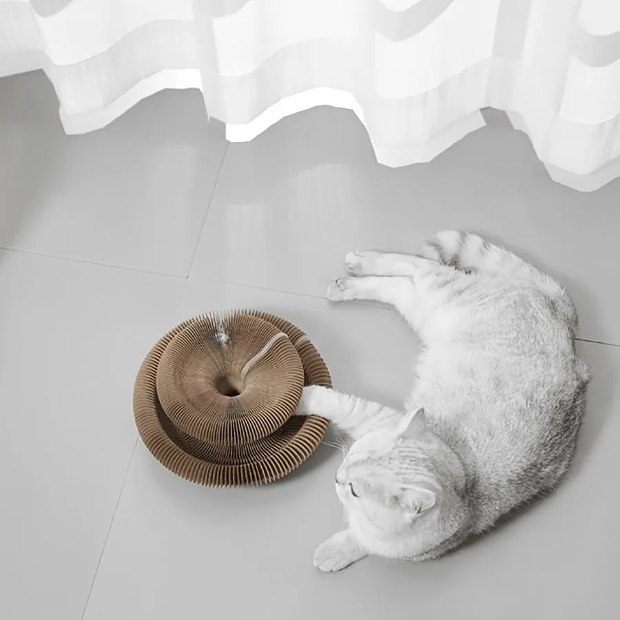Animal Print Deformable Cat Scratcher with Bell - APS23