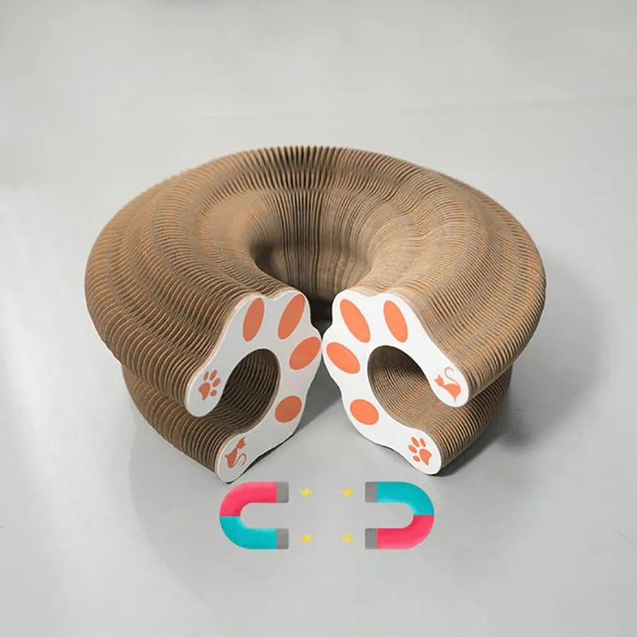 Animal Print Deformable Cat Scratcher with Bell - APS23