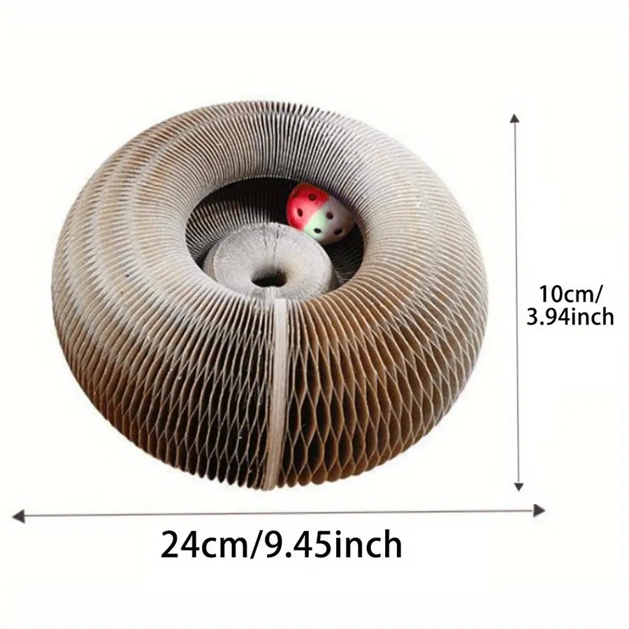Animal Print Deformable Cat Scratcher with Bell - APS23