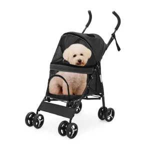 Athena Collection 4 Wheels Pet Stroller, Dog Stroller for Medium Dogs 22 Lbs Puppy Stroller Cat Pet Cart Pet Gear with Back Pocket, Sun Shade, Black