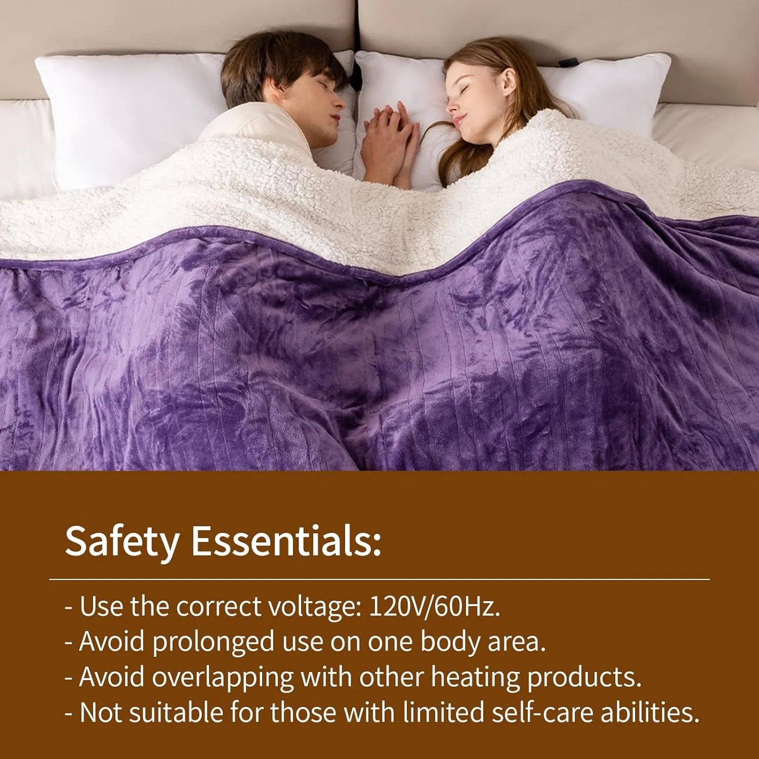 Bearhug Electric Blanket Full Size 77" x 84" Silky Velvet & Warm Sherpa Heated Blanket, 10 Heat Settings & 0.5-12 Hours Adjustable Timer, Fast Heating, Machine Washable