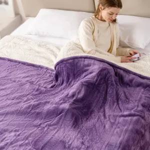 Bearhug Electric Blanket Full Size 77" x 84" Silky Velvet & Warm Sherpa Heated Blanket, 10 Heat Settings & 0.5-12 Hours Adjustable Timer, Fast Heating, Machine Washable