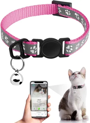Cat Collar Breakaway with QR Code Name Tag, Reflective Kitten Collars with Bell, Cat ID Tag Personalized, Ultra-Durable, Adjustable, Quick Release, Fits Most Girl Boy Small Large Cats (8''-13.3'')
