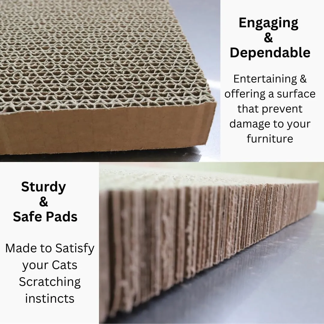 Cat Scratch Pad 5 in 1, Cardboard Cat Scratcher, Scratching Pads for Indoor Cats, Cat Scratching Post Reversible Cat Scratching Board (5 Pack)