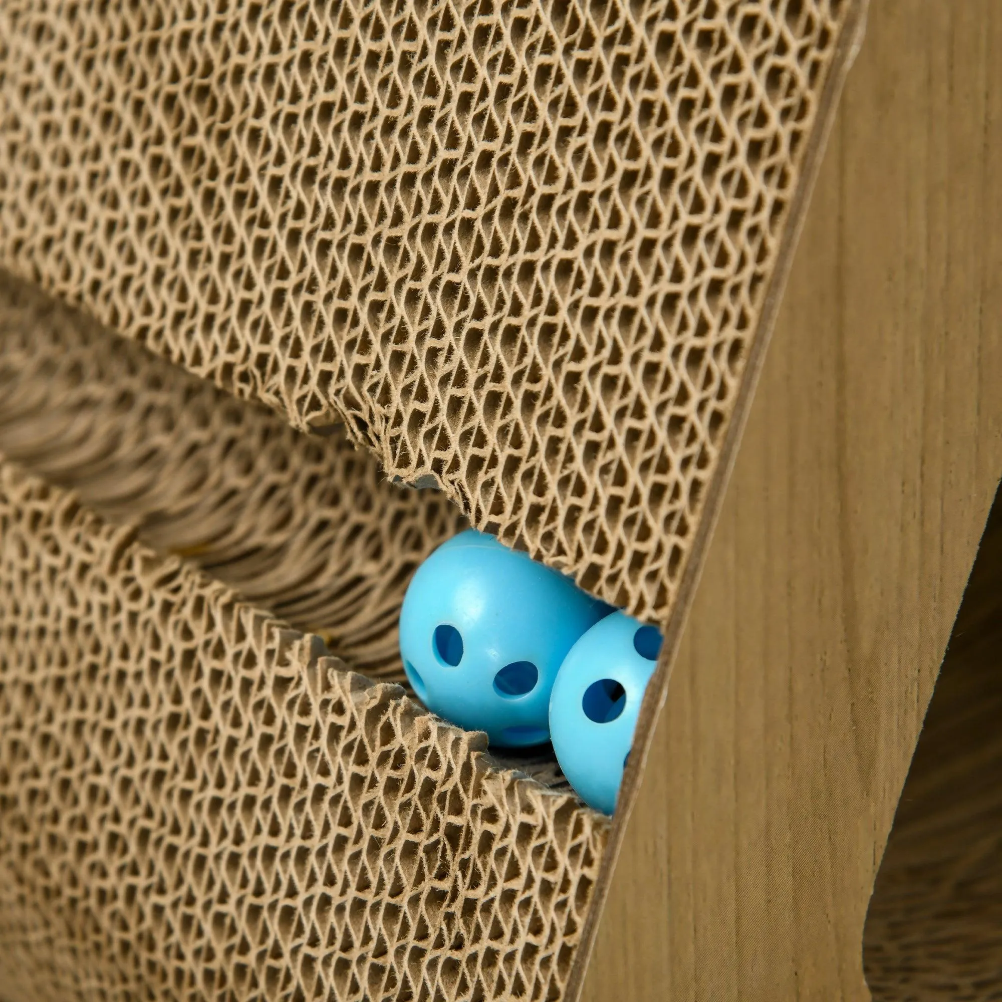 Cat Scratcher with Catnip, Toy Ball, 39Hcm - Sand Brown