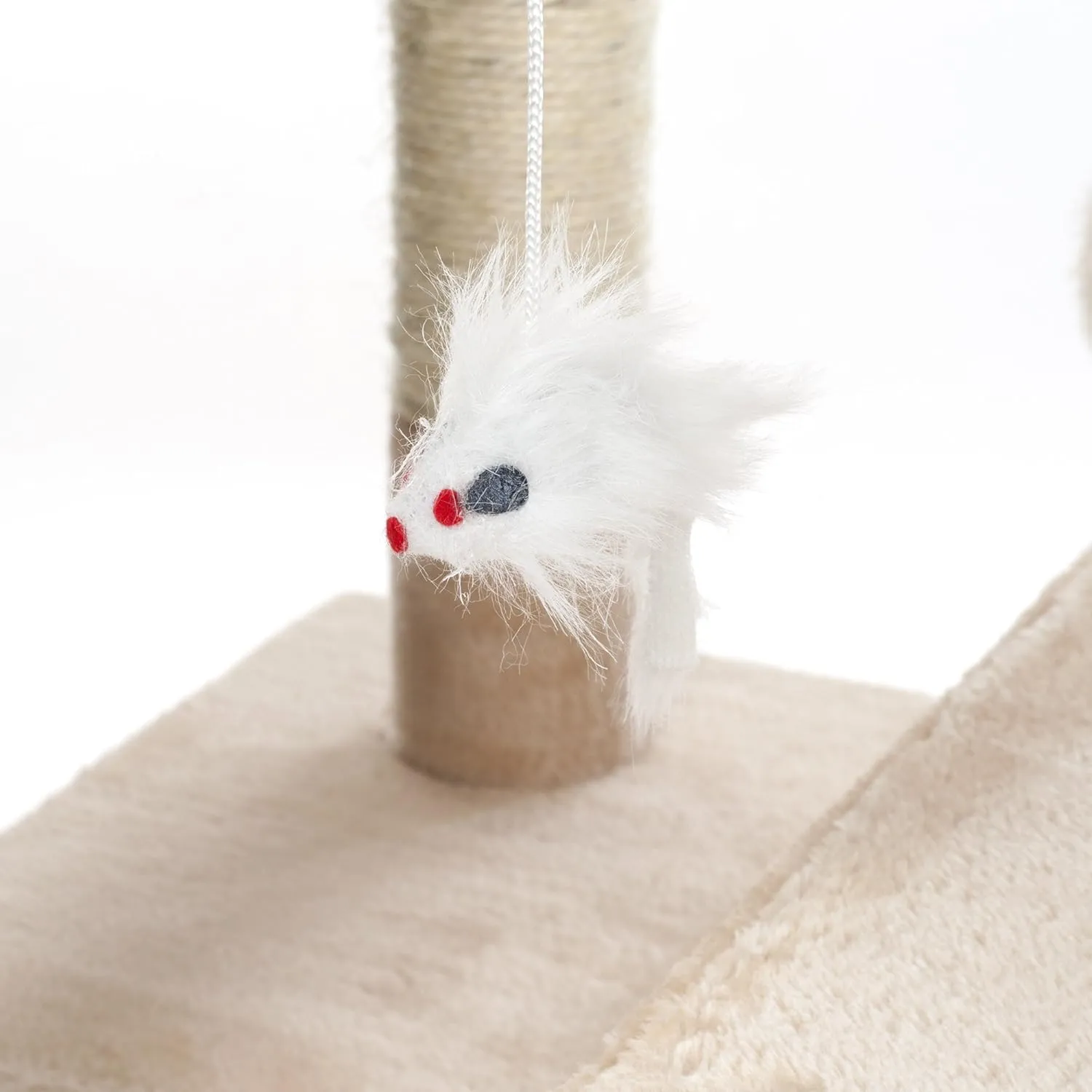 Cat Tree - 5.5-Foot Cat Tower for Indoor Cats with Perches, 2 Condos, 9 Cat Scratching Posts, 2 Hanging Toys, and 2-Step Ladder by PETMAKER (Beige)