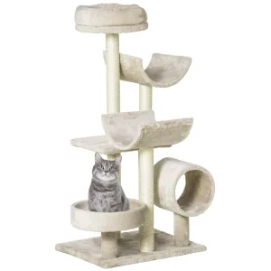Cat Tree Plush 50Lx40Wx105H cm-Beige