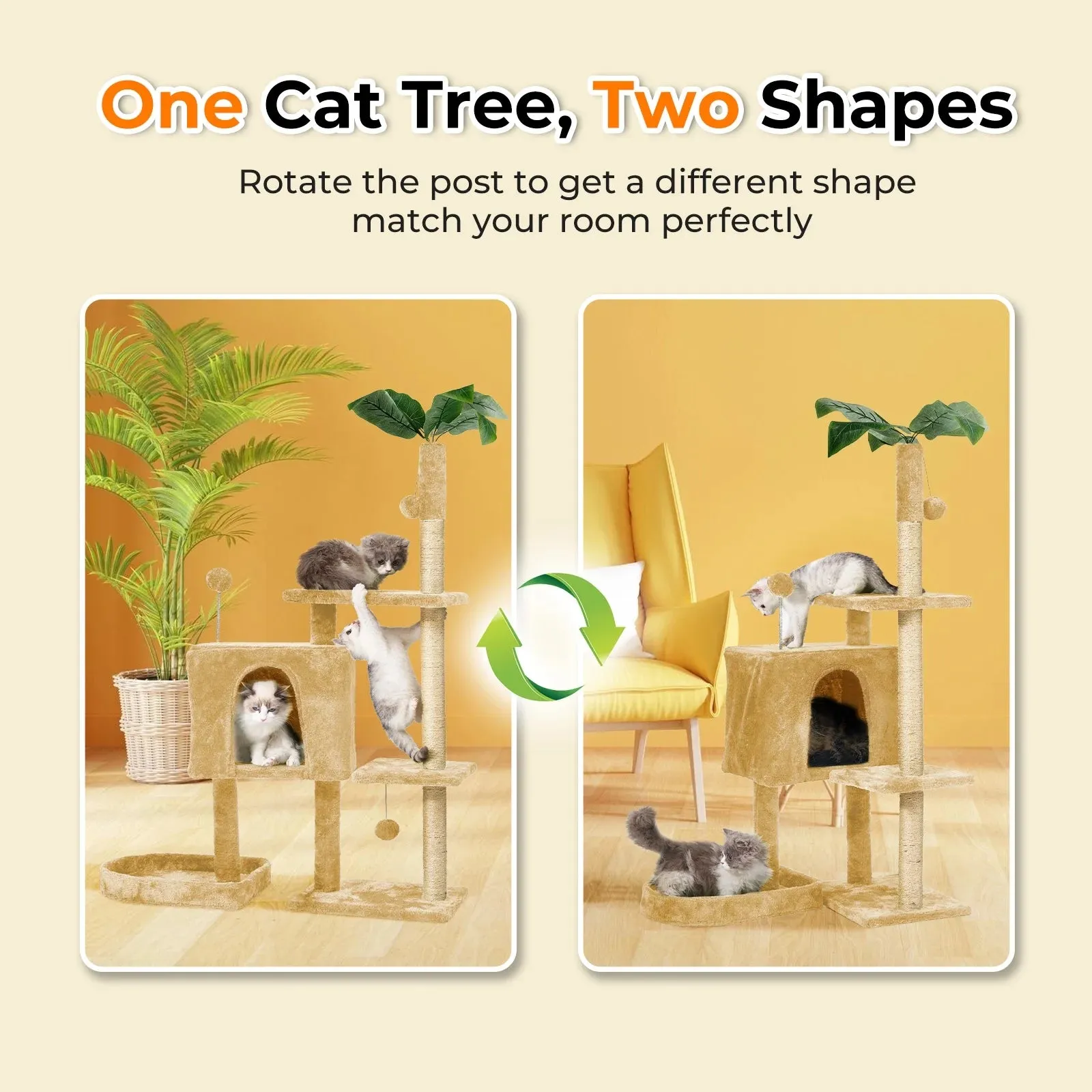 Cat Tree with Scratching Posts Plush Perch Stand