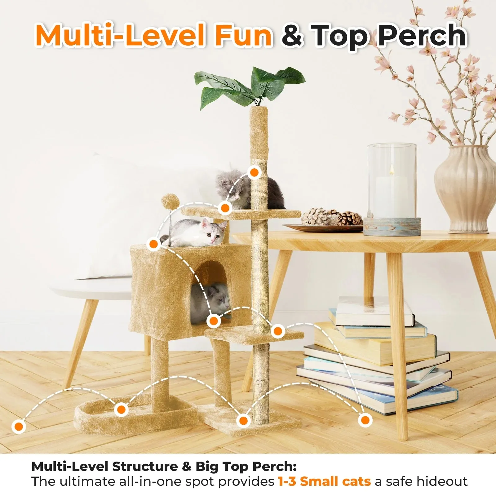 Cat Tree with Scratching Posts Plush Perch Stand