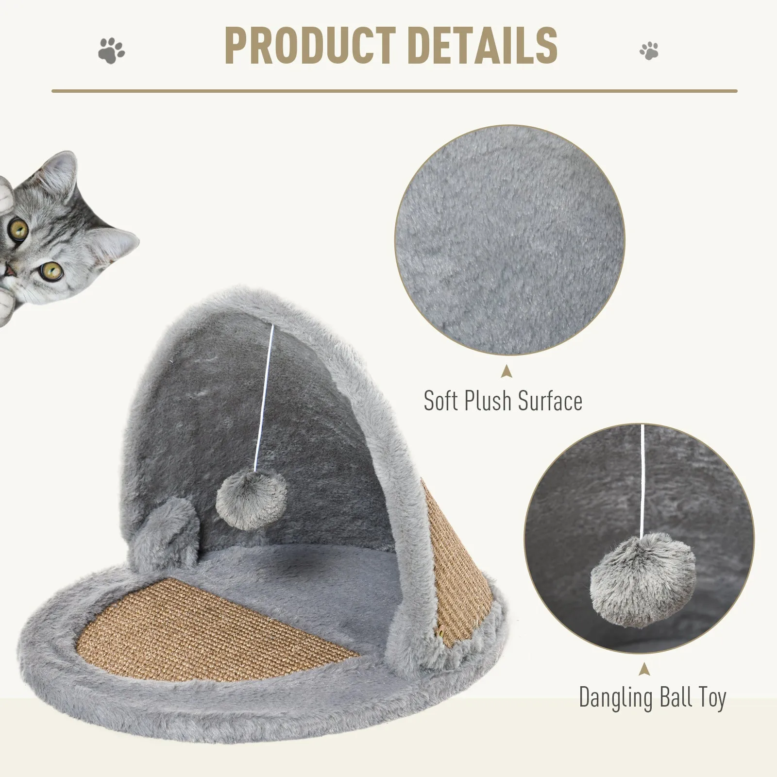 Cat/Kitten bed w/ sisal scratching post