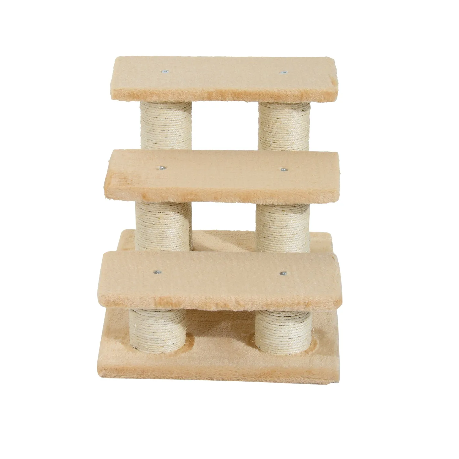 Cats 3-Tier Particle Board Stair Scratch Tree Beige