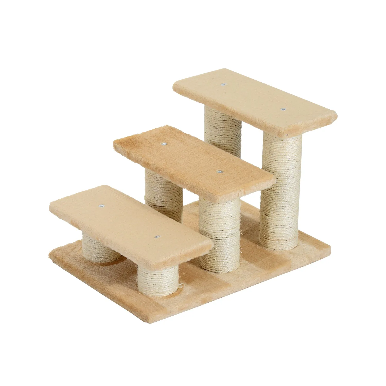 Cats 3-Tier Particle Board Stair Scratch Tree Beige