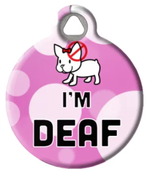 Cute Pink Deaf Pet ID Tag