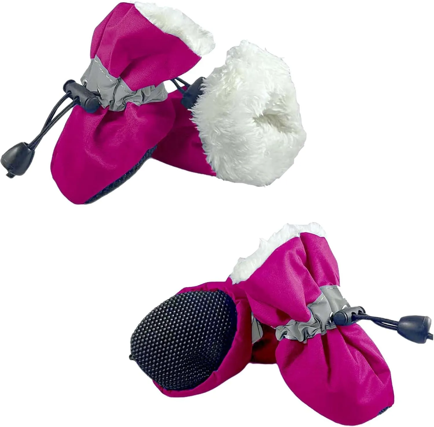 Dog Boots Dog Snow Boots for Winter, Dog Winter Boots Dogs with Anti-Slip Sole and Plush,Boots & Paw Protecto with Reflective Straps for Small Medium Dogs 4PCS