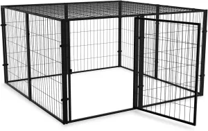 Dog Playpen, Extra Large Dog Crates for Large Dogs, 55""x55""x32"", Heavy Duty Dog Cage, Dog Kennel, Pet Playpen, Puppy Playpen Yard, Chicken Coop, Dog Pen, Pet Fence, Indoor Outdoor, Black