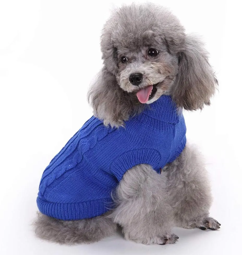 Dog Sweater, Warm Dog Sweaters for Small Dogs Medium Large Dogs, Cute Winter Classic Turtleneck Pet Sweater Cat Sweater Dog Clothes Coat Dog Christmas Sweaters for Girls Boys Dog Puppy Cat