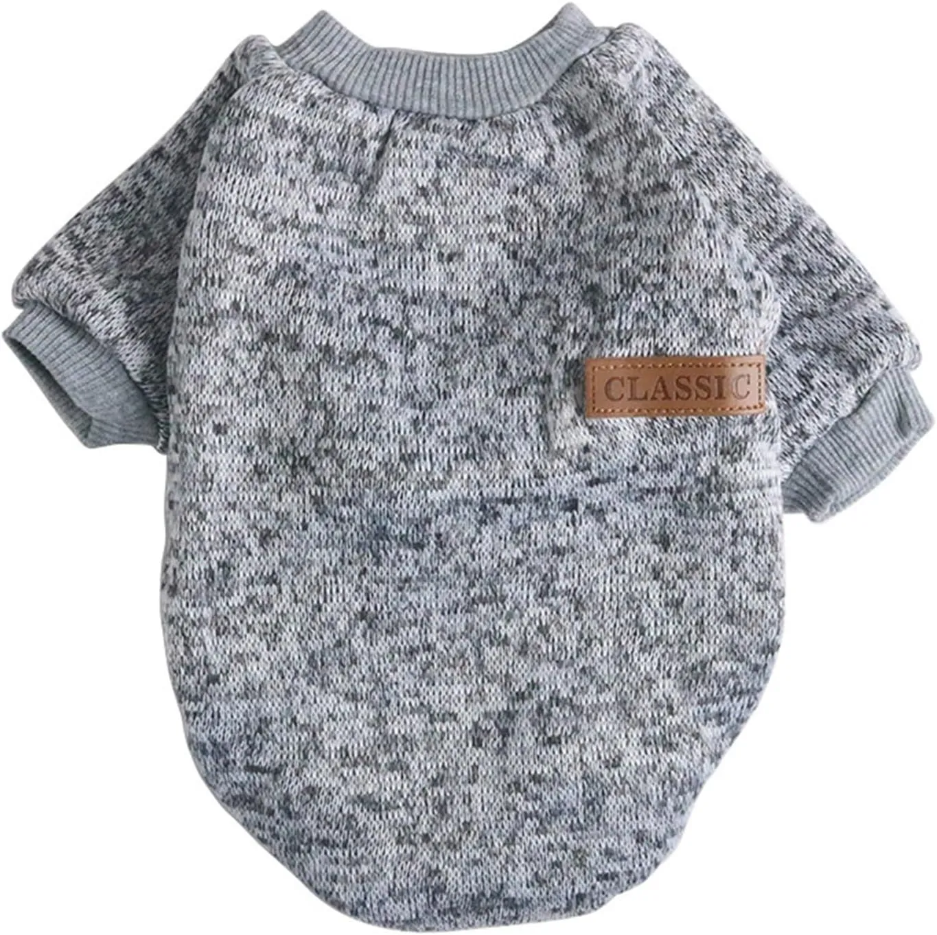 Dog Sweaters for Small/Medium/Large Dogs Stylish Cat Sweater Warm Pet Apparel for Spring/Fall/Winter(Grey, L)