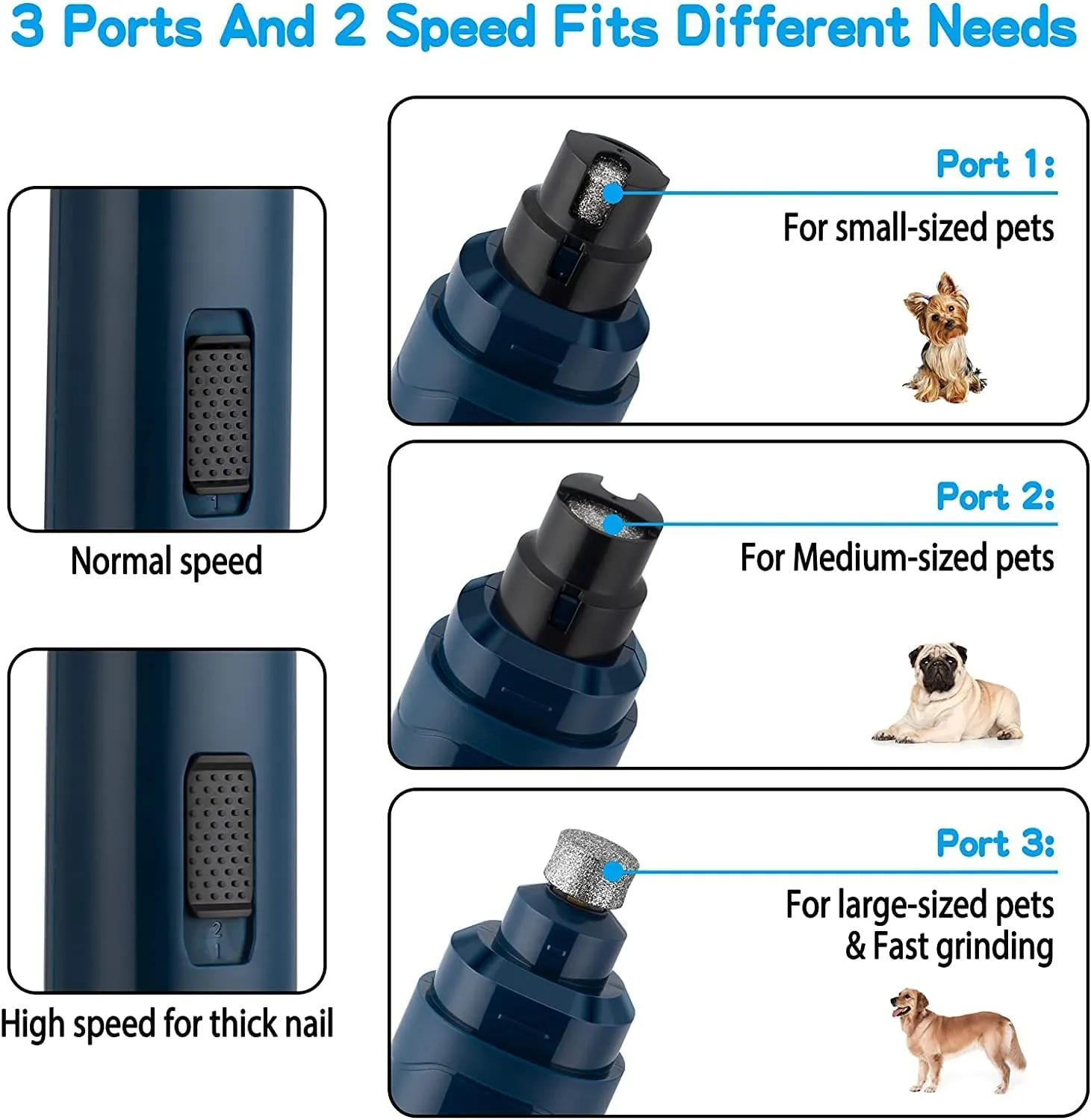 Electric Rechargeable Pet Nail Trimmer Painless Paws Grooming & Smoothing