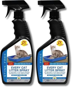 Every Cat Litter Spray Odor Eliminator (2 Pack) - Cut Litter Box Changes in Half! 24 oz.