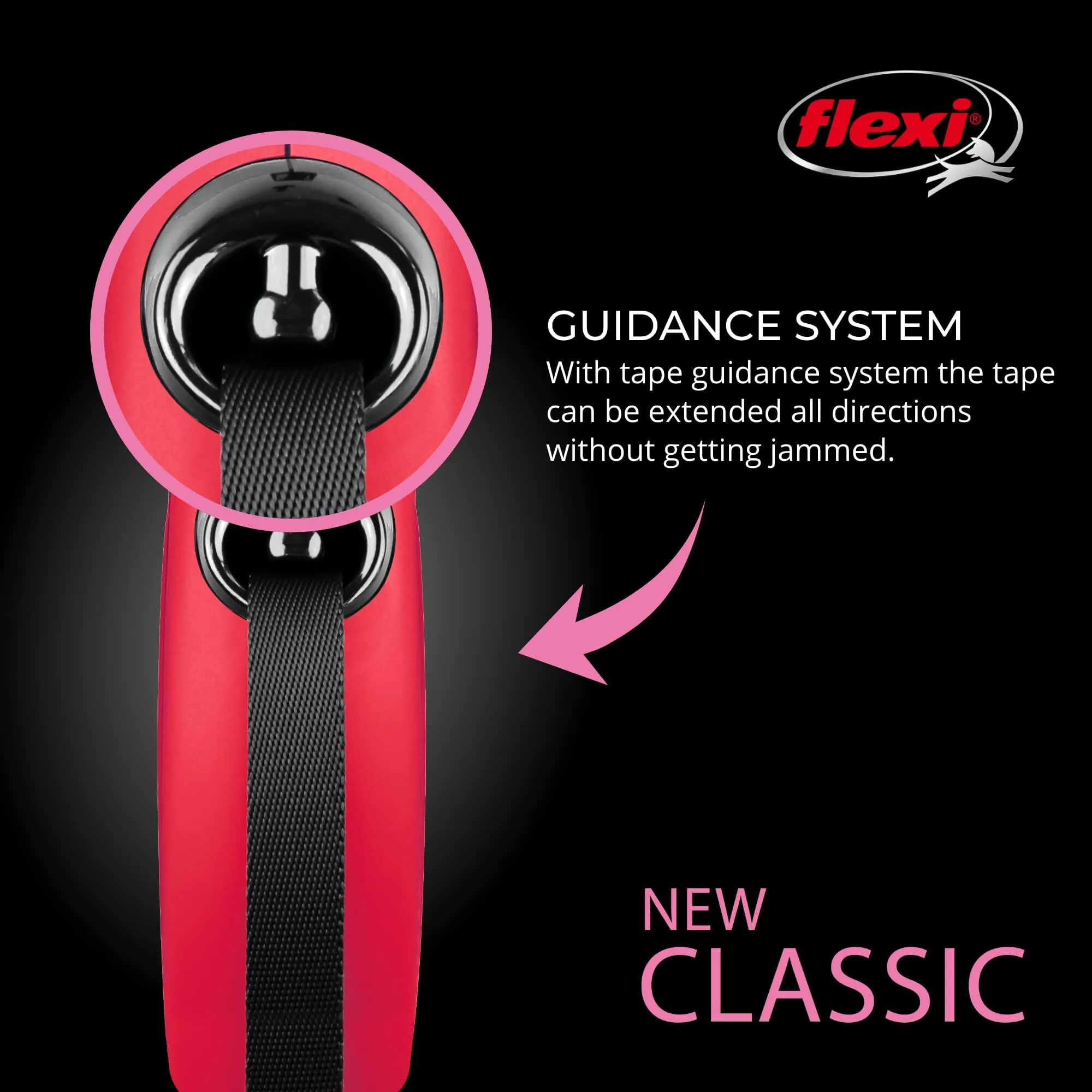 Flexi Classic Tape Rectractable Dog Leash - 110 Lbs - Red - Large - 16 Feet