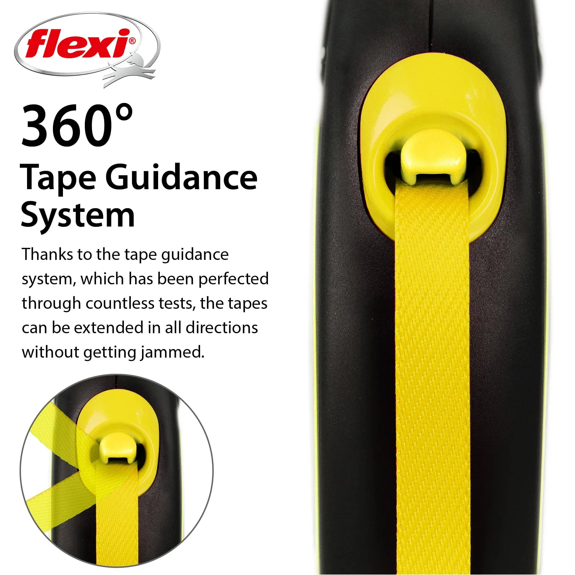 Flexi New Comfort Classic Retractable Dog Leash - Neon - Medium - 10 Feet
