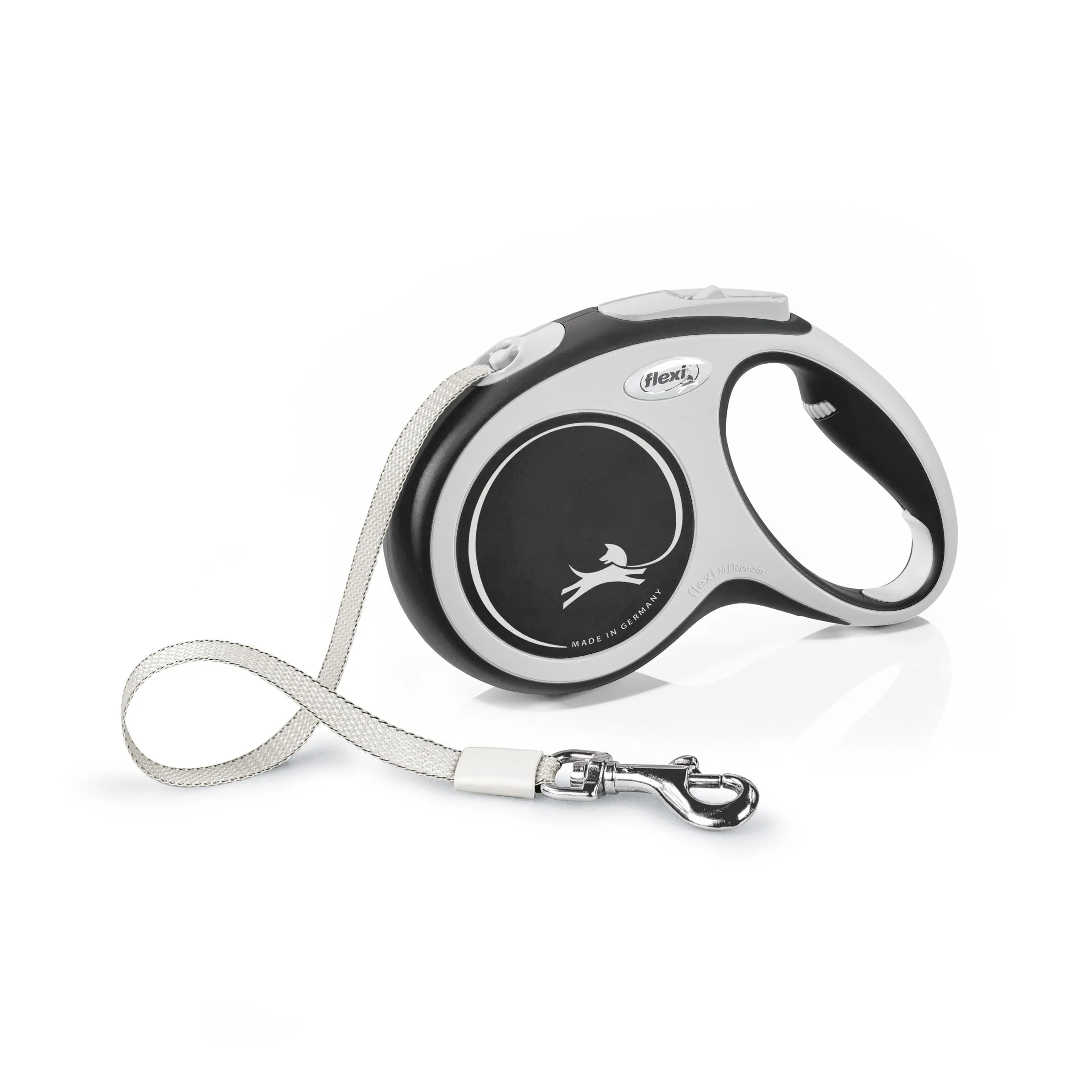 Flexi New Comfort Tape Rectractable Dog Leash - 110 Lbs - Gray - Large - 26 Feet