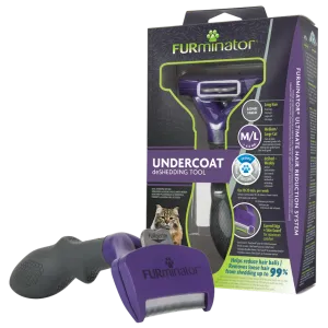 Furminator Medium/Large cat Undercoat deshedding tool, Long Hair