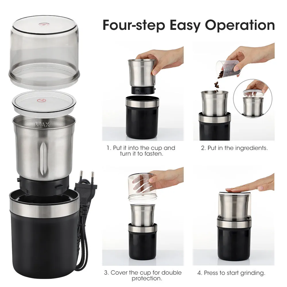 GrindMate Pro: Compact 220V Coffee & Grain Grinder