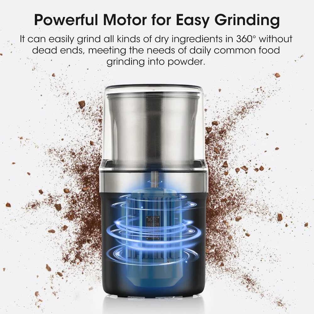 GrindMate Pro: Compact 220V Coffee & Grain Grinder