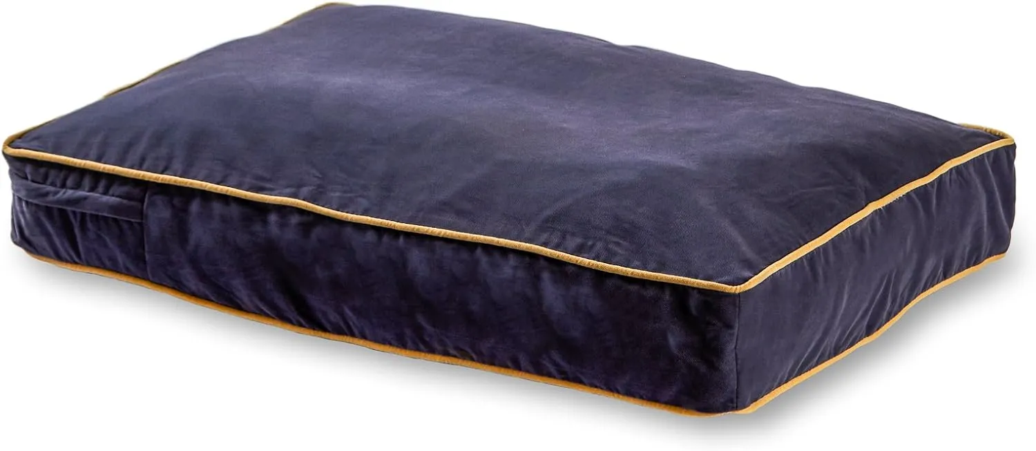 Happy Hounds Willow Rectangle Reversible Pillow Cat Bed, Denim