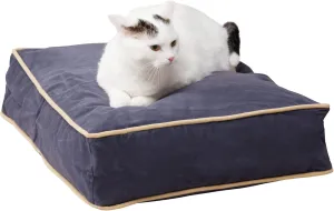 Happy Hounds Willow Rectangle Reversible Pillow Cat Bed, Denim