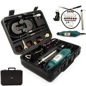 Homdum Multifunctional Clif Mini Rotary Die Grinder Tool Kit with 40 Pieces Grinding Stones, Sanding Roll and Diamond Bits Accessories Including 1 Flexible Shaft and 1 Set Mounting Stand