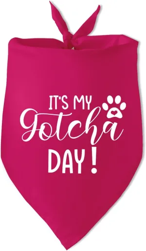 It's My Gotcha Day Pink Dog Bandana Adoption Day Dog Bandana for Dogs Funny Pet Dog Puppy Bandana Photo Prop Accessories for Pet Dog Lovers Owner Gift