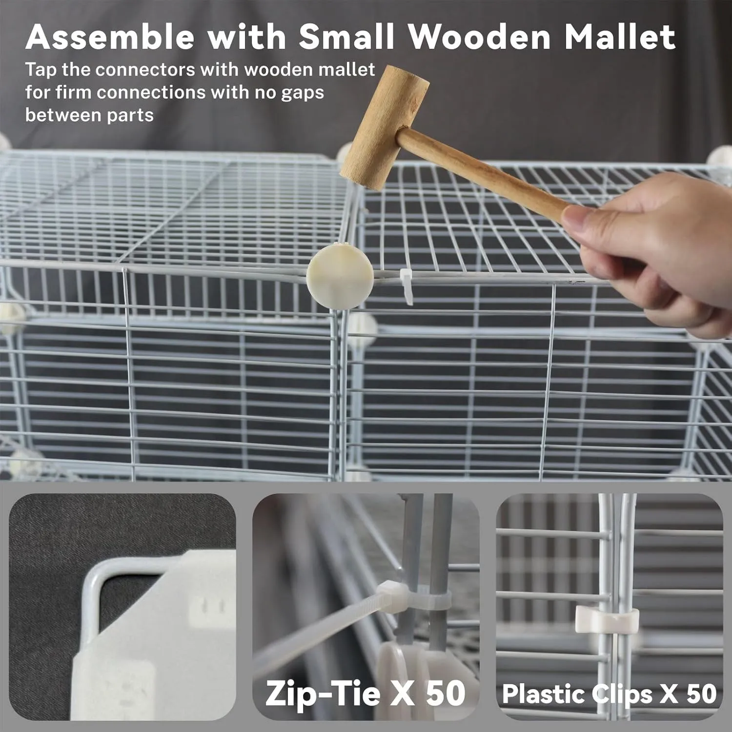 Large Guinea Pig Cages Indoor: 4-Tier C&C Rabbit Cage Small Animal Cage on Wheel with Removable Tray for Bunny Hamster Ferret Rat Chinchilla Hedgehog