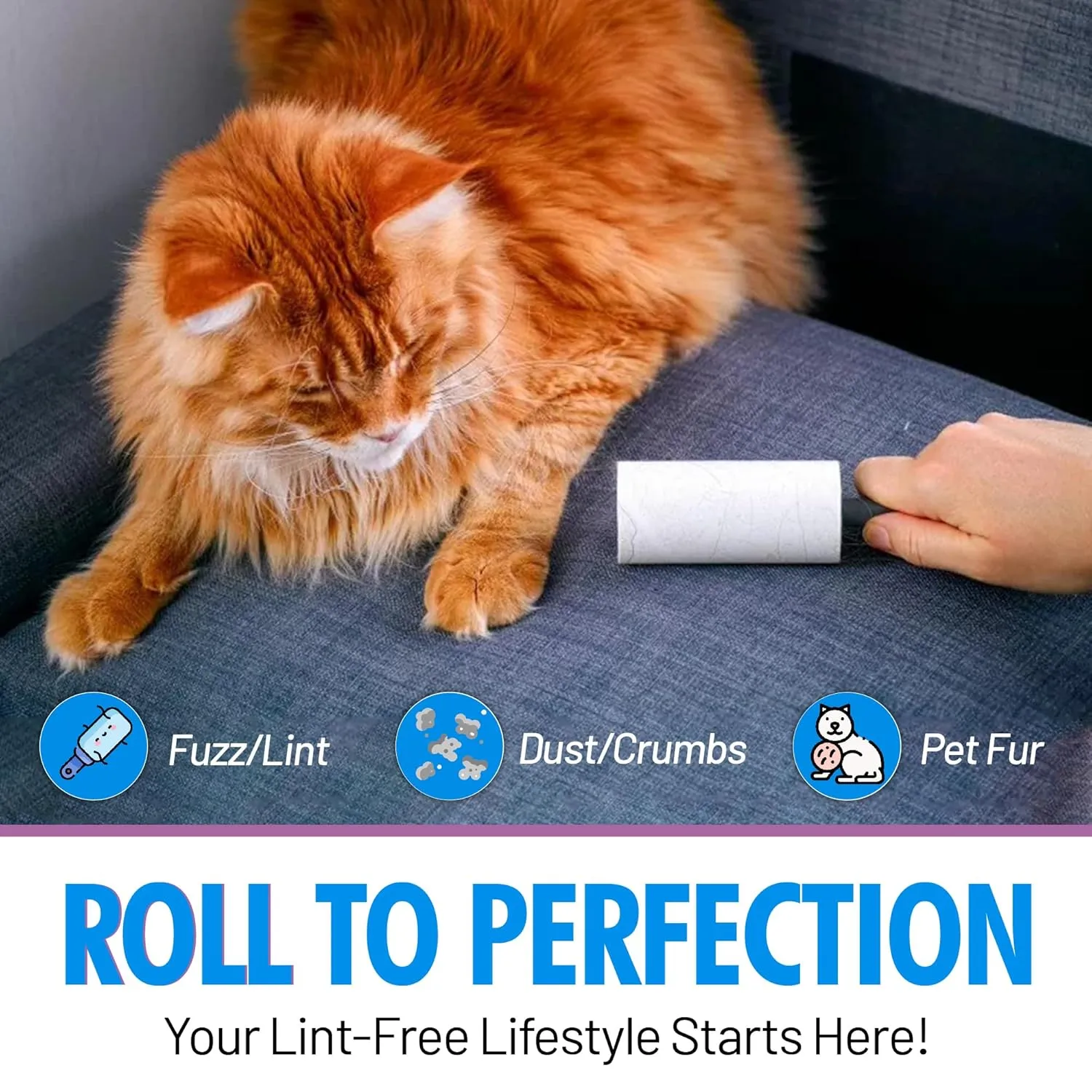 Mini Lint Rollers for Quick Cleanup  Extra Sticky Pet Hair Remover for Clothes, Carpet, Furniture & Car - Dog/Cat Hair Lint Remover -24 Rolls, 360 Sheets - Easy Peel, Everyday Essentials, Made in USA