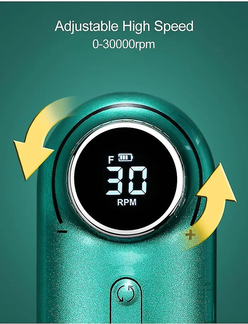 Nail dryers rechargeable nail drill machine 30000rpm file accesorios equipment|electric manicure drills green