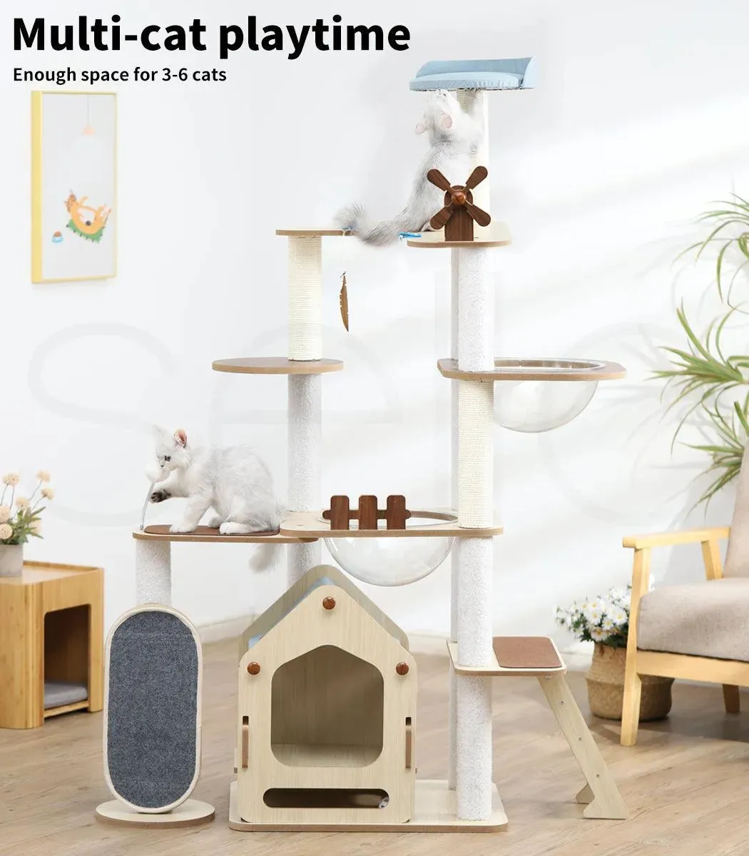 PaWz Cat Tree Tower with Wood House 168cm