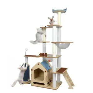 PaWz Cat Tree Tower with Wood House 168cm